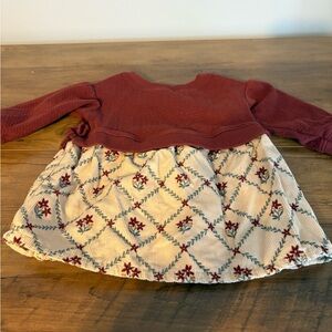 Cozy Kids Burgundy and Cream Sweater Dress